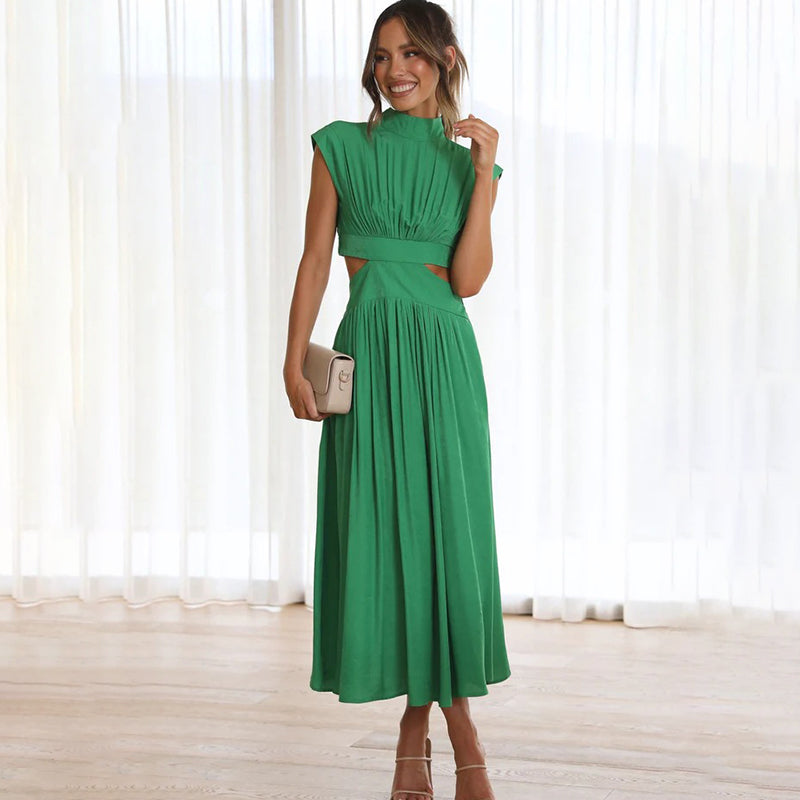 A-Line Fitted Bodice Maxi Dress For Women