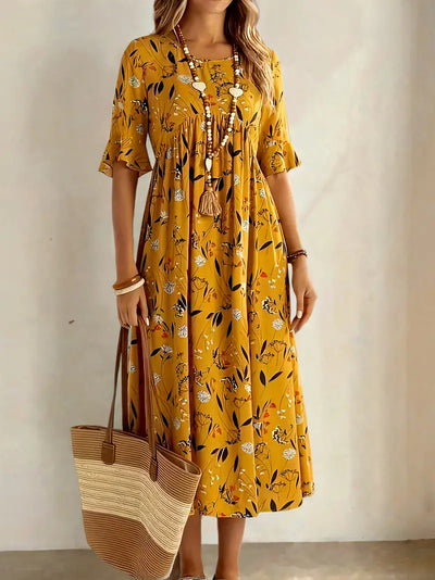 Floral Maxi Dress With Contrast Details for Women