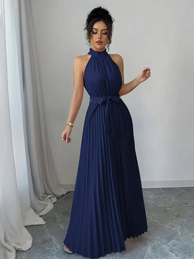 Ruched Strappy A-Line Maxi Dress for Women
